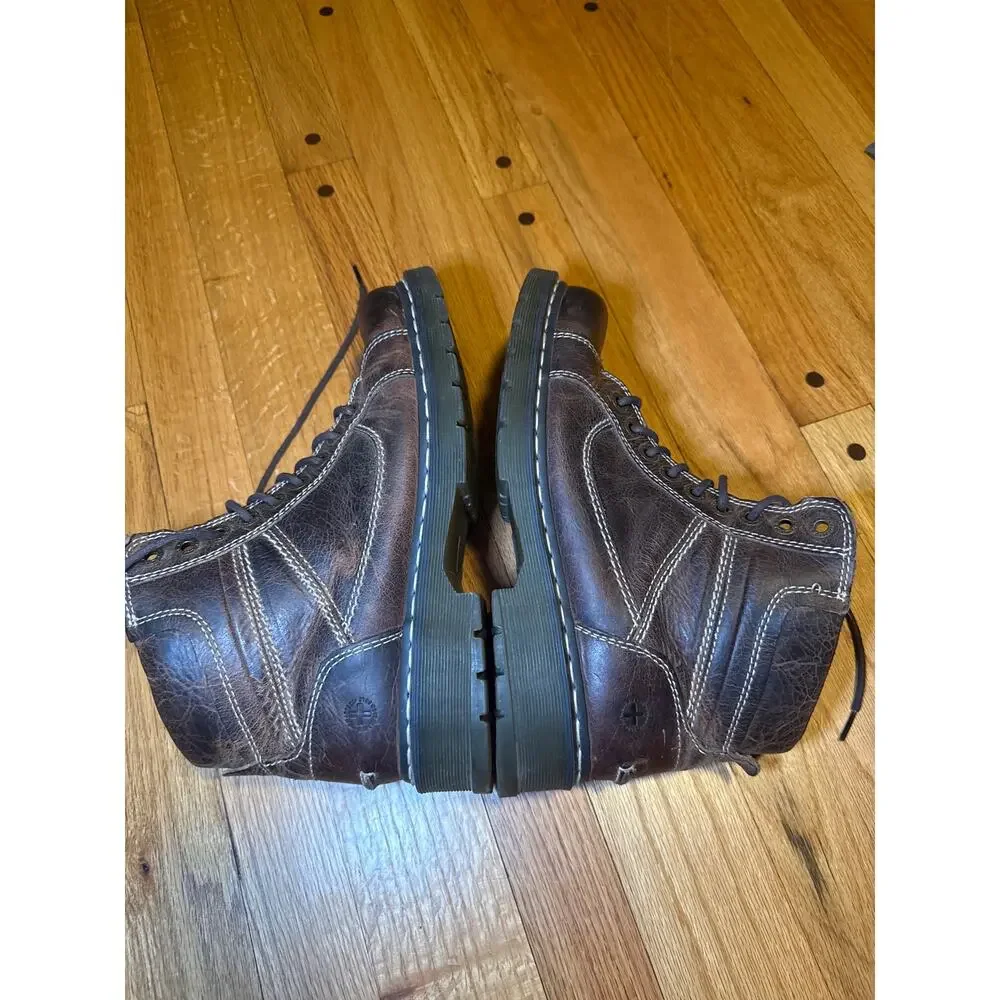 Dr Martens Soren Boots Mens 11 Brwn Distressed Leather Lace Up Combat